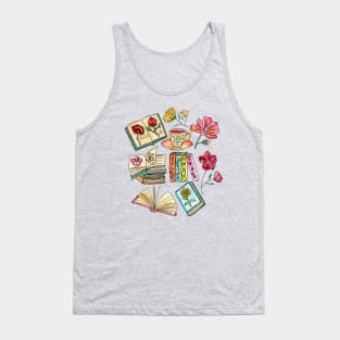 Blooms and Books Tank Top